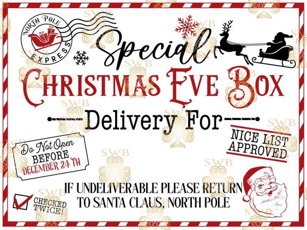 DTF or UVDTF Print - Christmas Eve Box #15