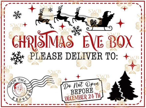 DTF or UVDTF Print - Christmas Eve Box #16