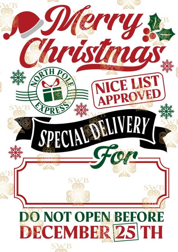 DTF or UVDTF Print - Christmas Sack #2
