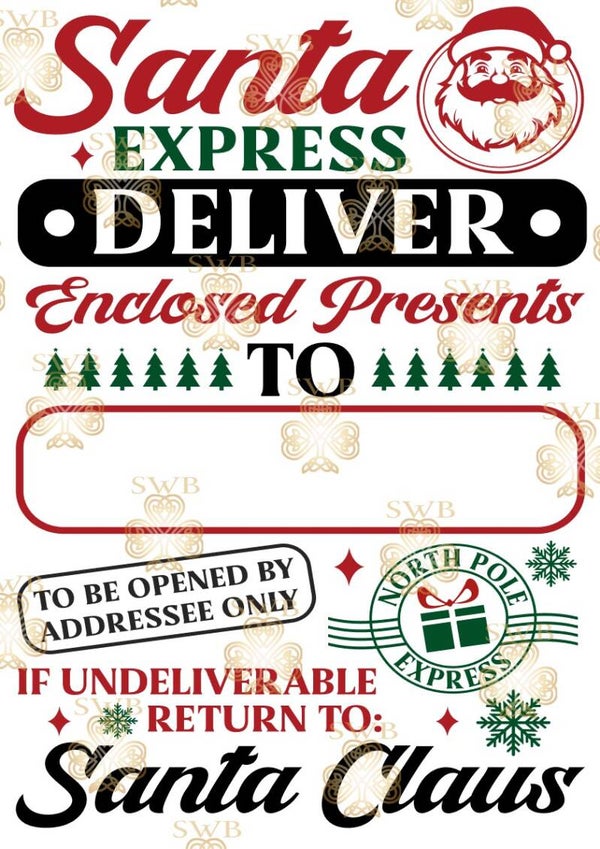 DTF or UVDTF Print - Christmas Sack #4