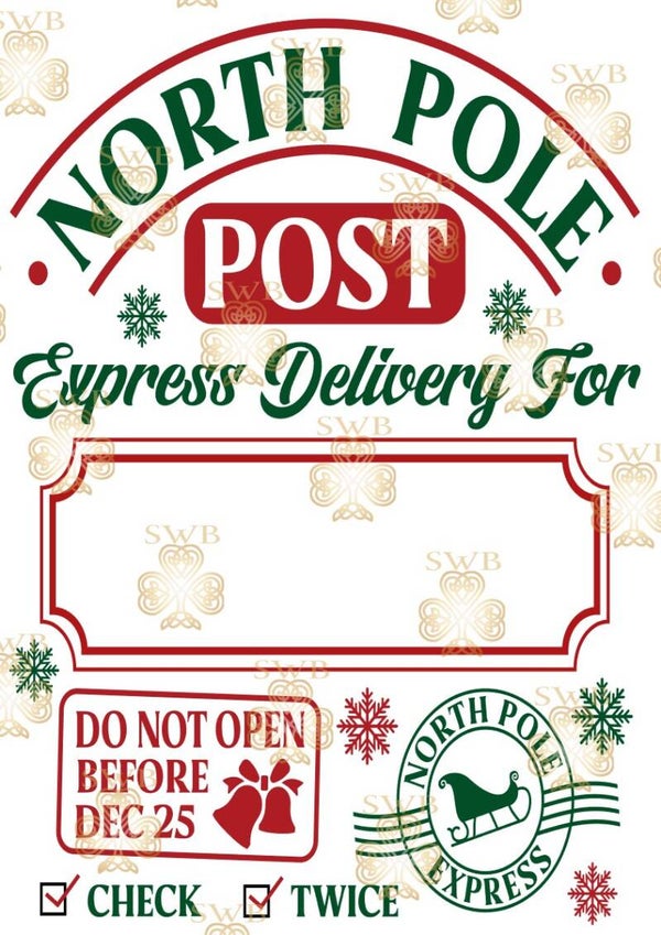 DTF or UVDTF Print - Christmas Sack #8