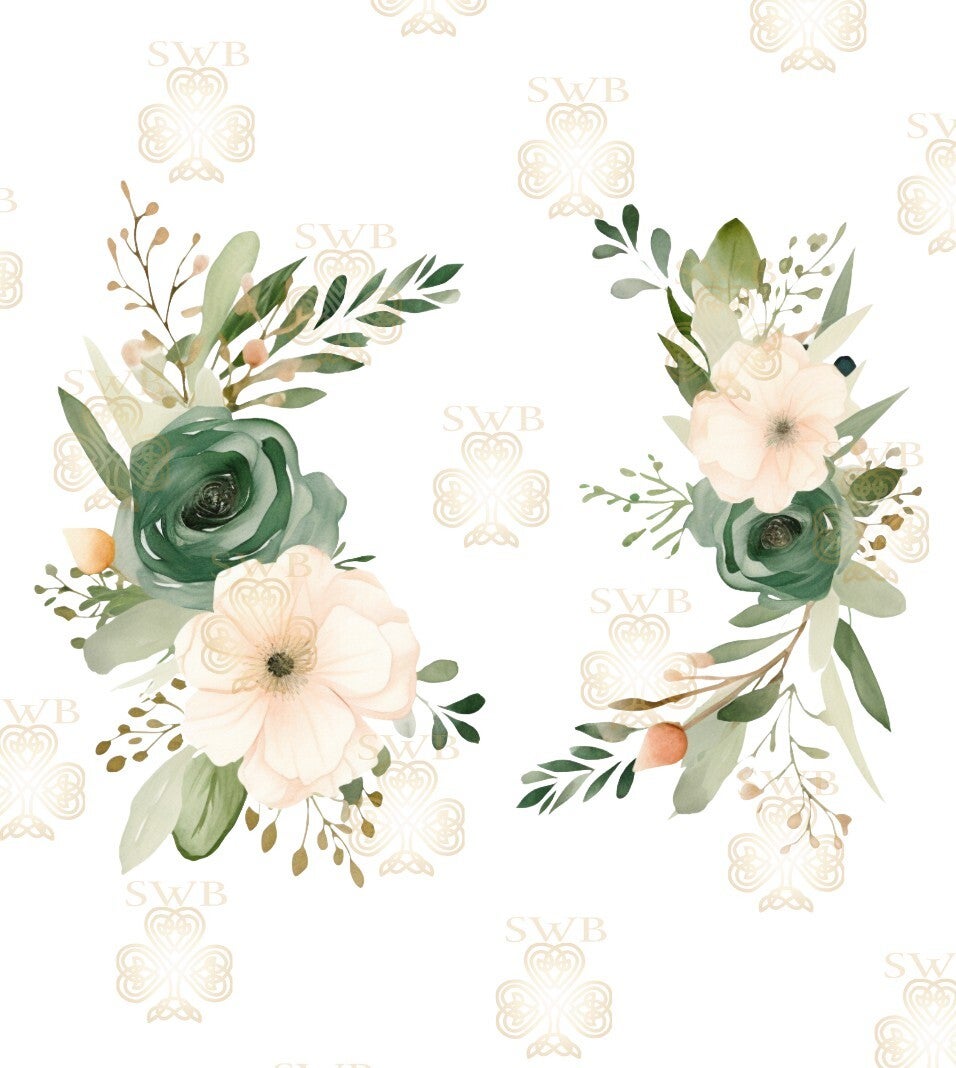 DTF or UVDTF Print -Floral Cream #7