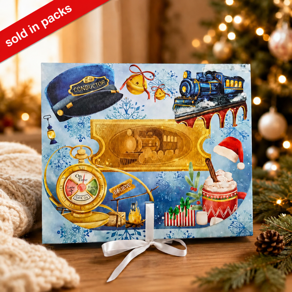 -Blue Christmas Express Treat Box -25x21x10cm -5 Pack (PRE-ORDER)