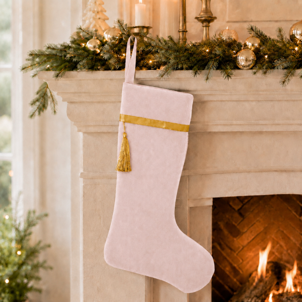 Luxury Velvet & Satin Lined Christmas Stocking -Pink (Pre-Order)