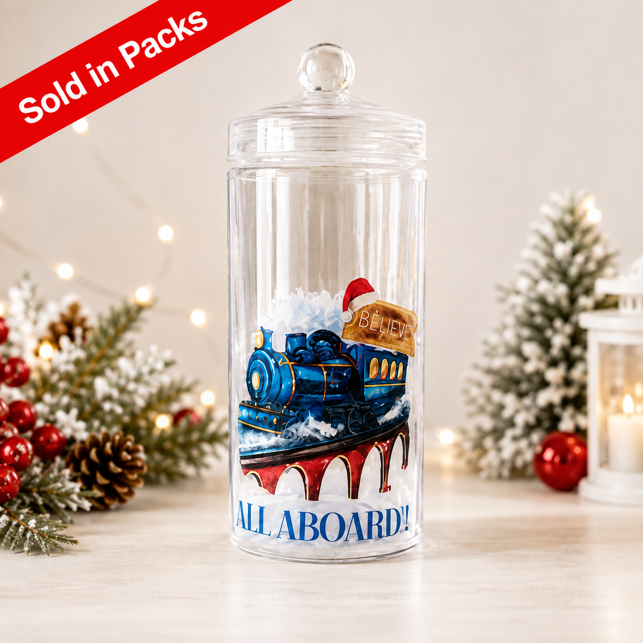 -Blue Christmas Express Sweet Tub -5 Pack