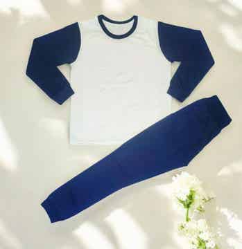 -Kids Navy Pyjamas -LONG