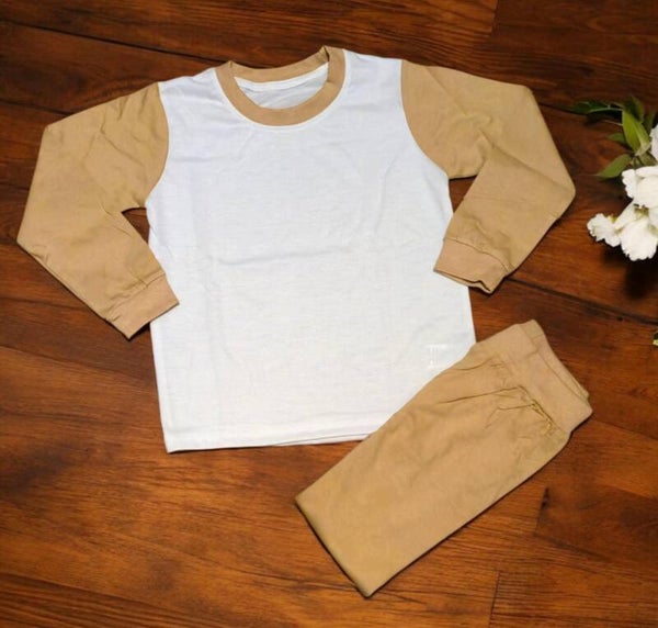 -Kids Sand Colour Pyjamas -LONG