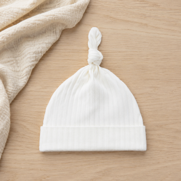 -Ribbed Baby Hat -Marshmallow