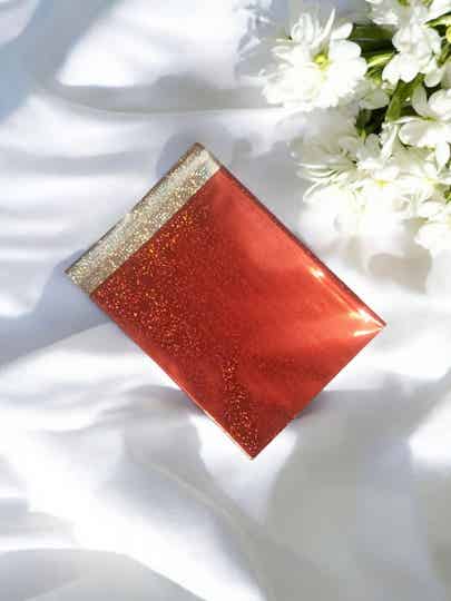 -Red holographic self seal bag