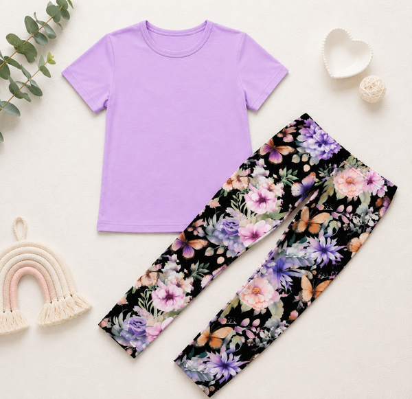 -Kids Tshirt &  Leggings Set