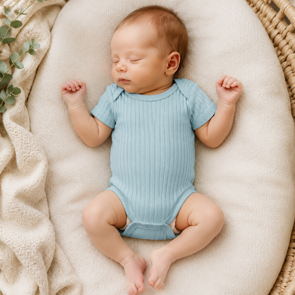 -Ribbed Baby Vest -Sage Green