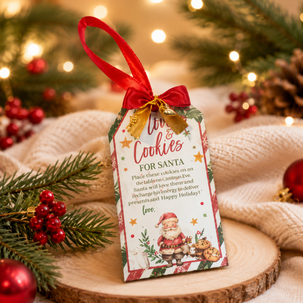 -Milk & Cookies Tag For Santa