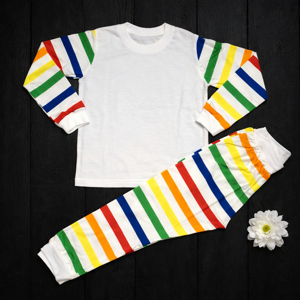 -Rainbow Striped Pyjamas- LONG
