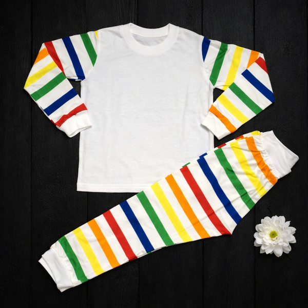 -Rainbow Striped Pyjamas- LONG