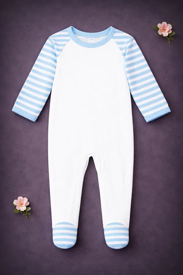 -Sublimation Romper -Blue Stripes