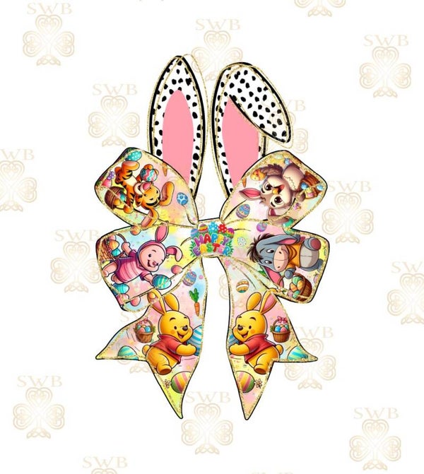 DTF or UVDTF Print - Easter Bow Winnie The Pooh