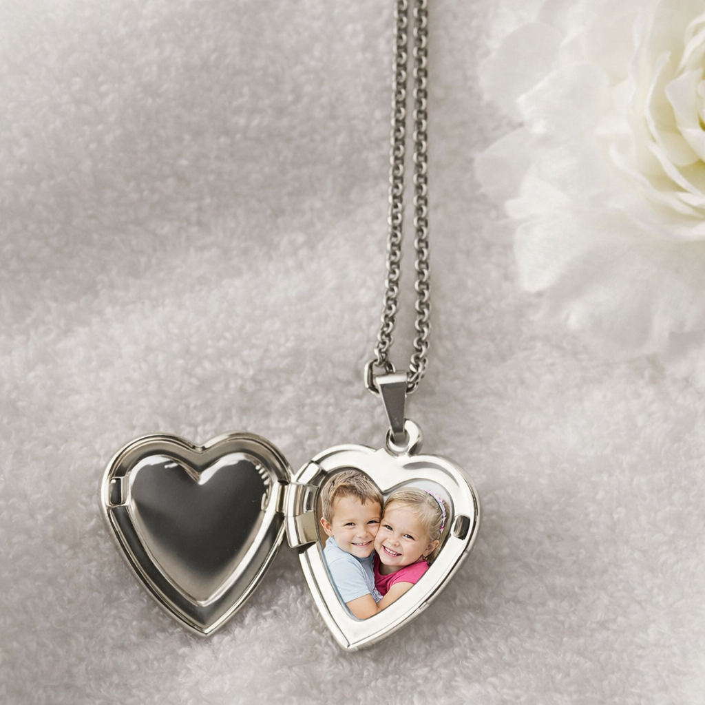 - Sublimation Heart Locket -Silver