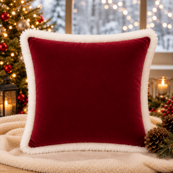 -Plush Velvet Christmas Cushion