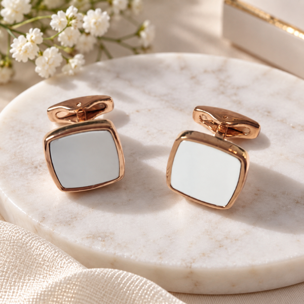 -Square Rose Gold Cufflinks