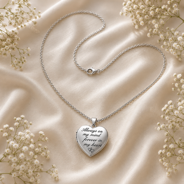 -Sublimation Locket -'Always on my mind, forever in my heart'