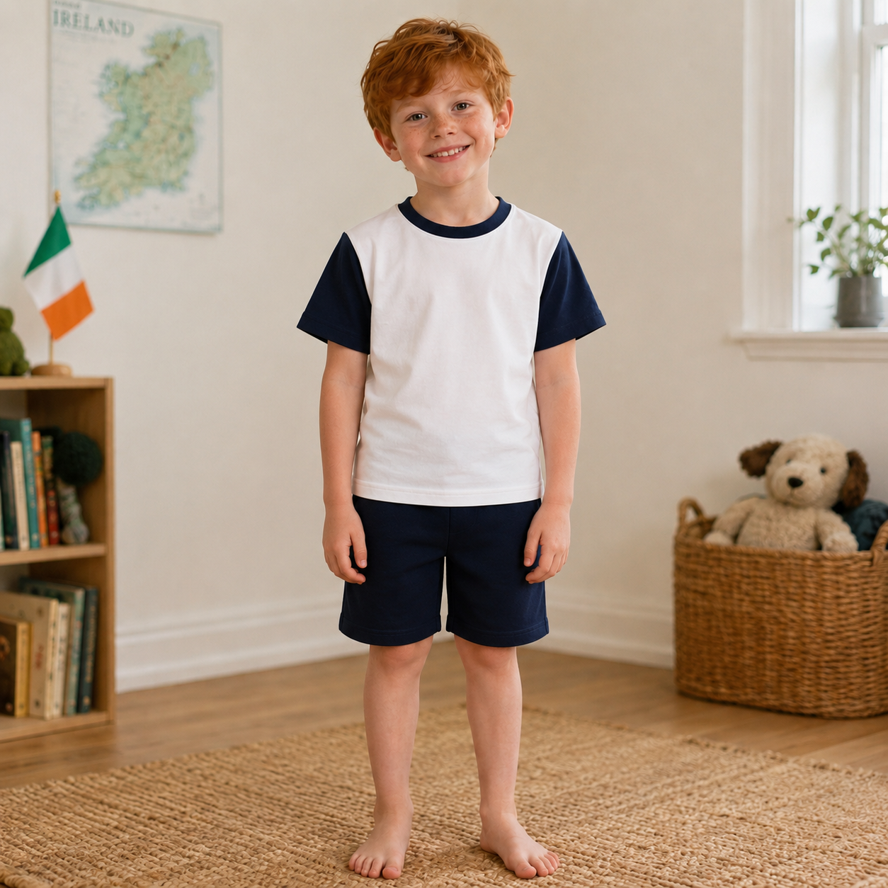 -Kids 100% Cotton Short Pyjamas- Navy