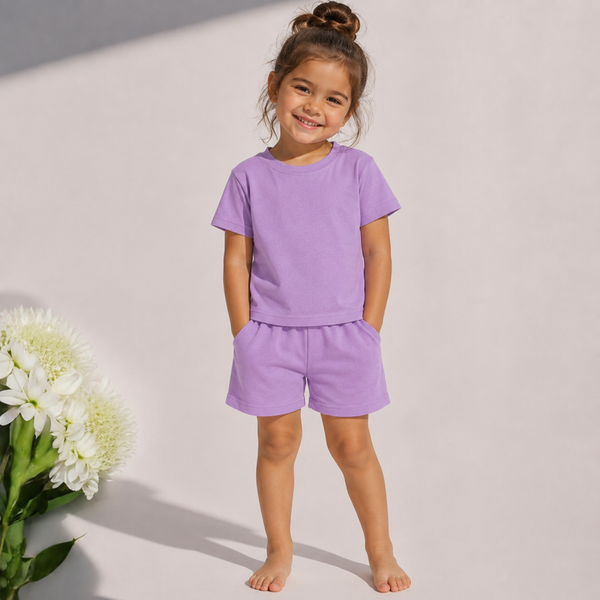 -COTTON SHORT Set- Purple
