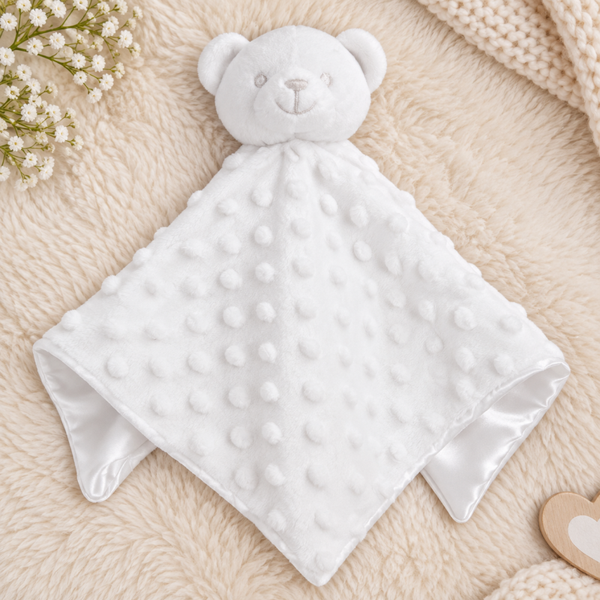 -Dimple Baby Comforter- White
