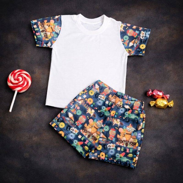 -Boys Candy Print SHORTS Set