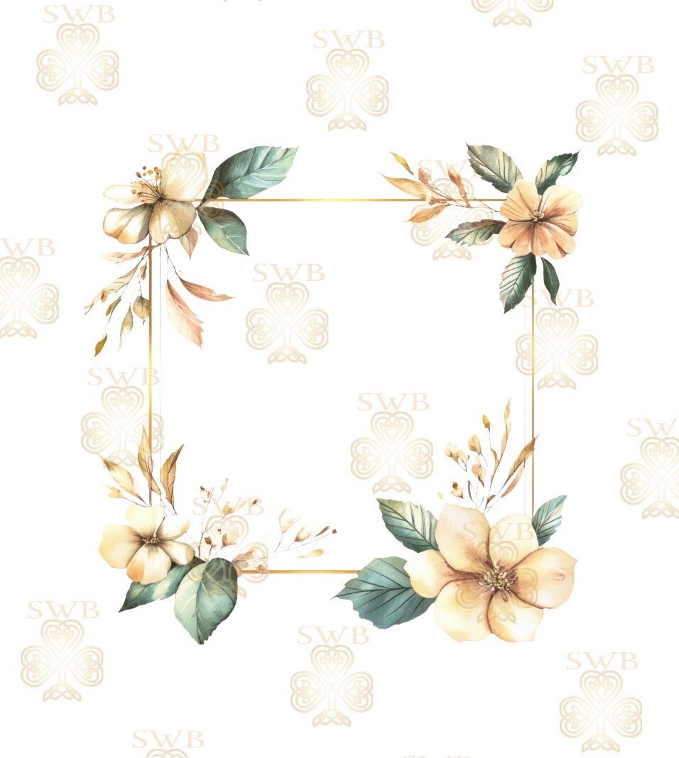 DTF or UVDTF Print -Floral Frame #1