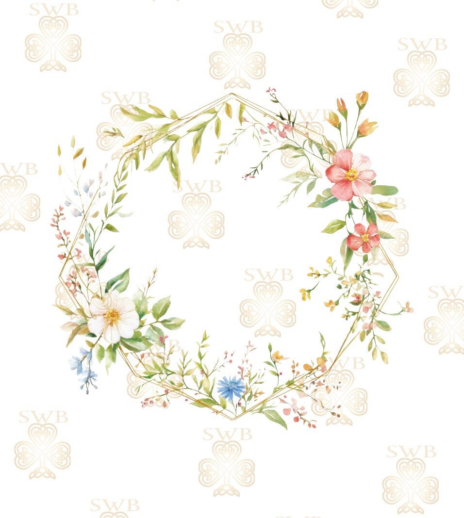 DTF or UVDTF Print -Floral Frame #13