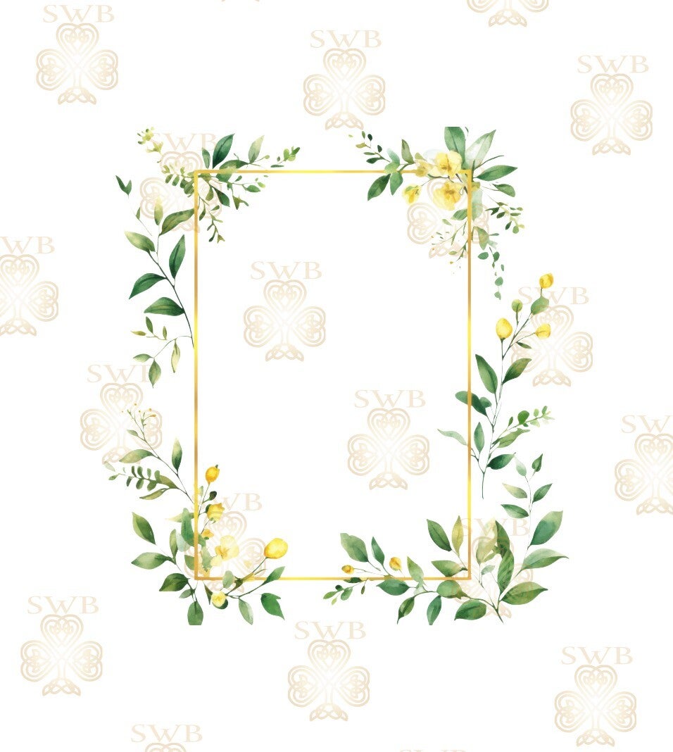 DTF or UVDTF Print -Floral Frame #15