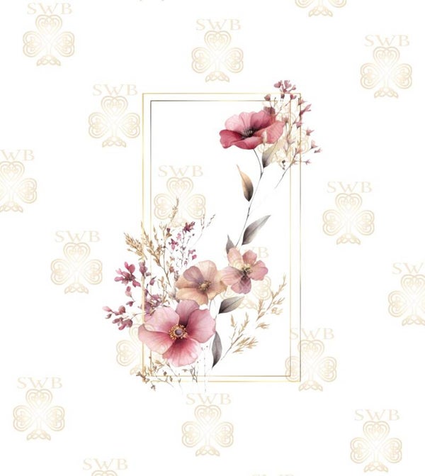 DTF or UVDTF Print -Floral Frame #17