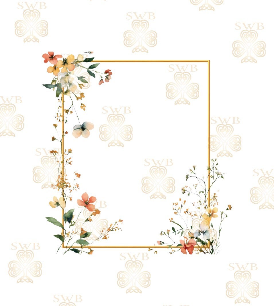DTF or UVDTF Print -Floral Frame #18