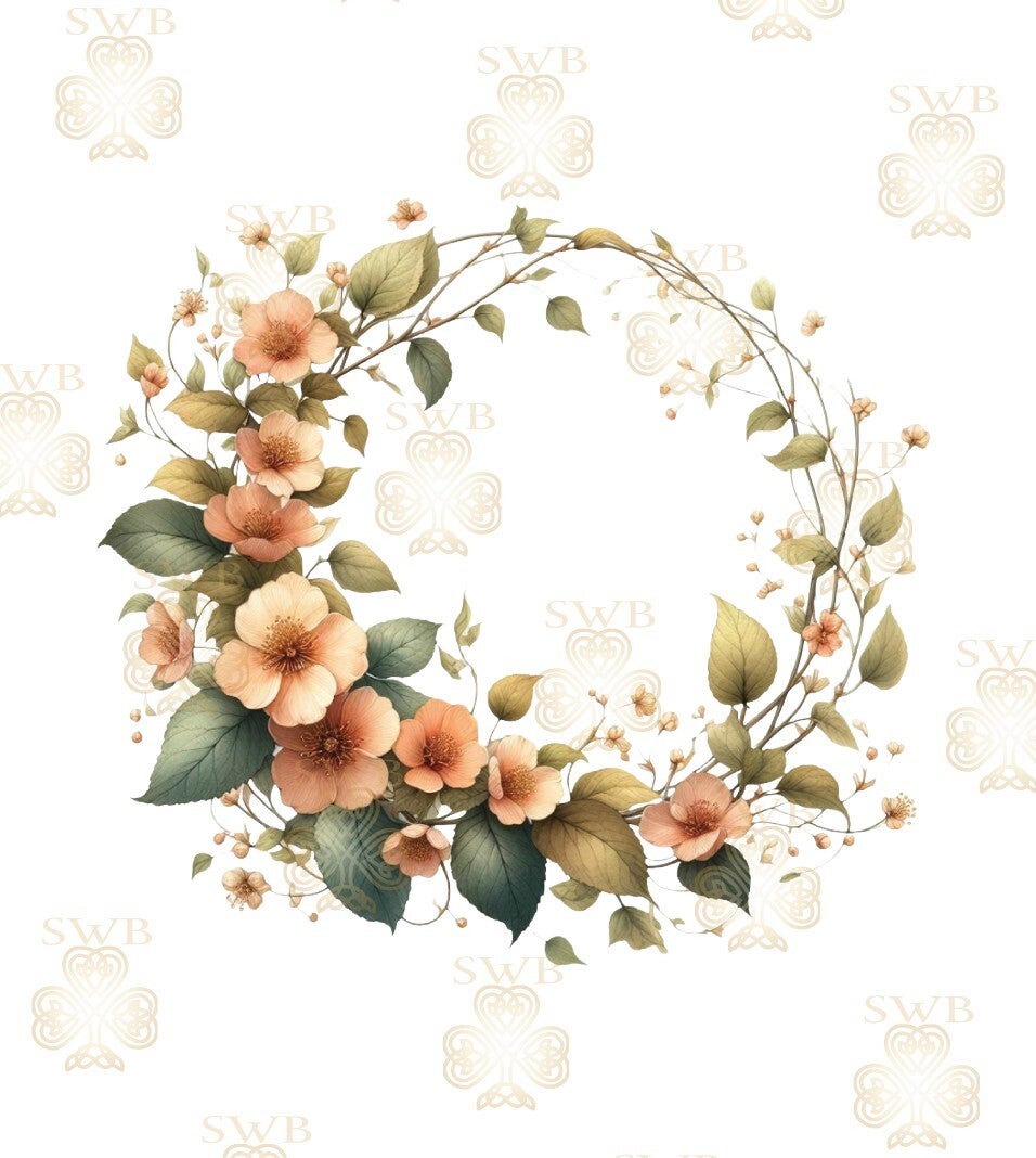 DTF or UVDTF Print -Floral Frame #21