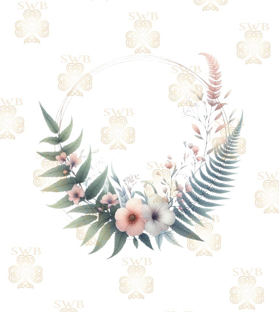 DTF or UVDTF Print -Floral Frame #22