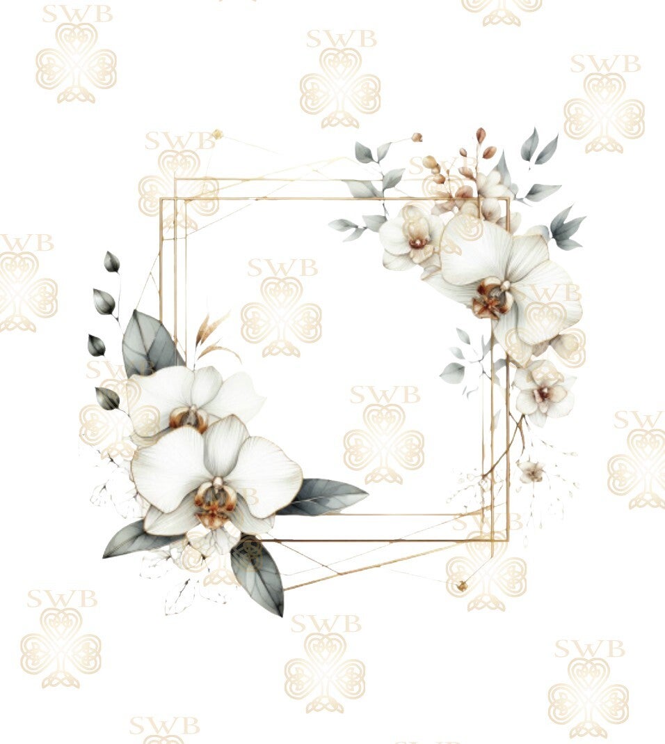 DTF or UVDTF Print -Floral Frame #23