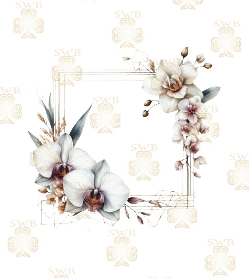 DTF or UVDTF Print -Floral Frame #24