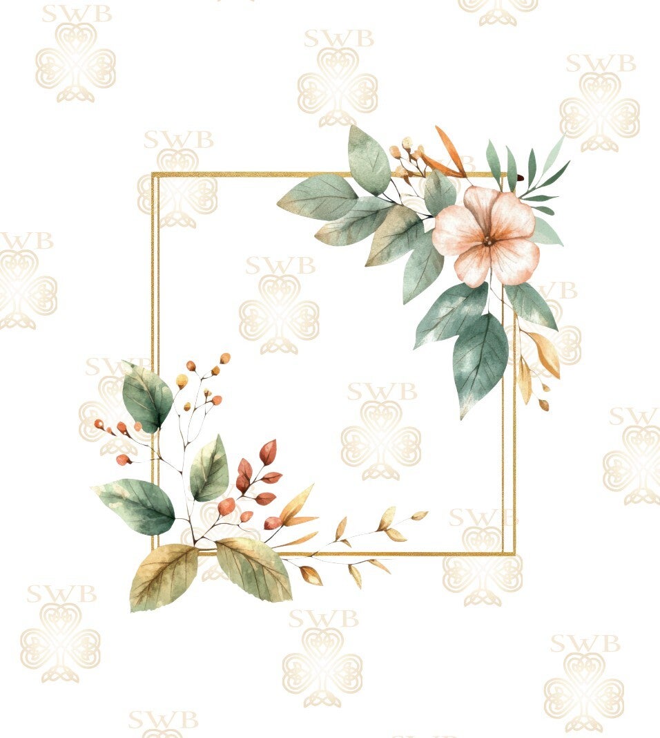 DTF or UVDTF Print -Floral Frame #3