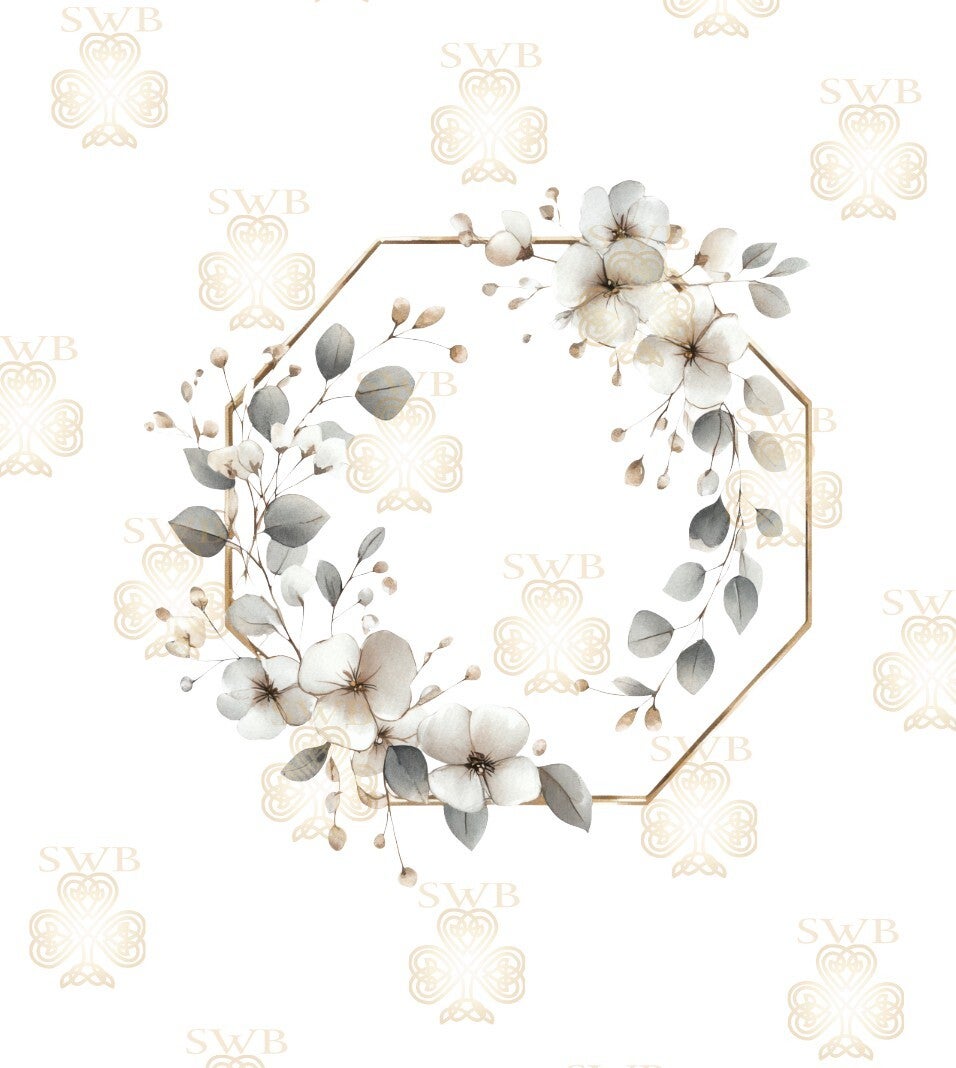 DTF or UVDTF Print -Floral Frame #5