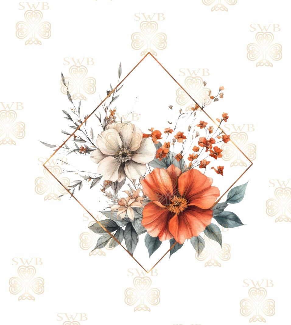 DTF or UVDTF Print -Floral Frame #9