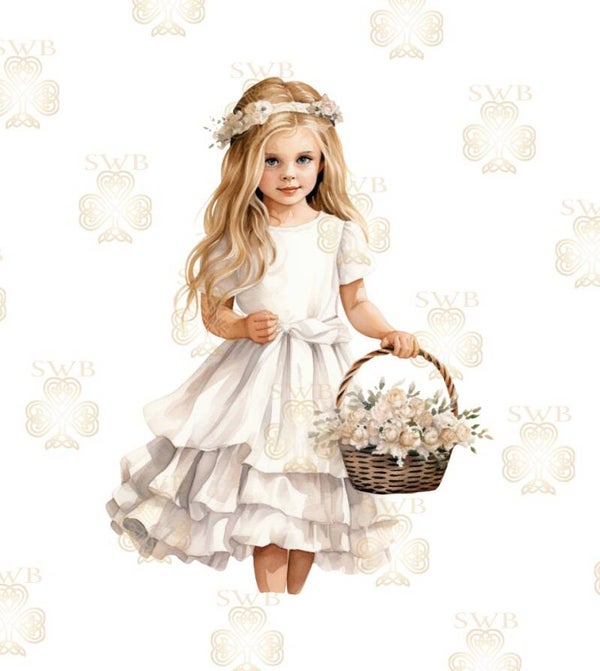 DTF, UVDTF or Sublimation Print -Flower Girl #6