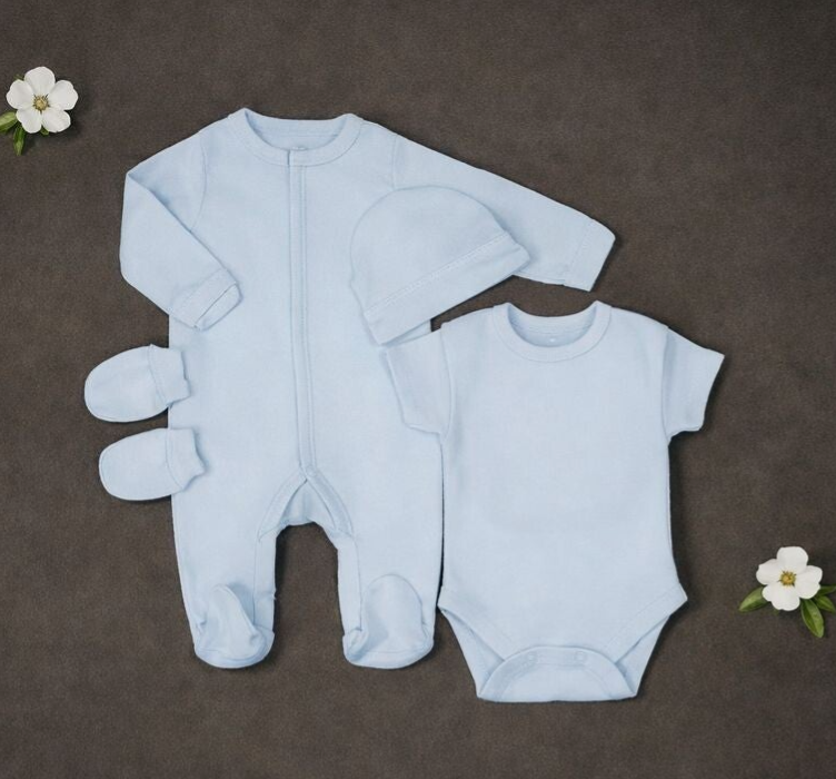 -Light Sky Blue 5 Piece Baby Set