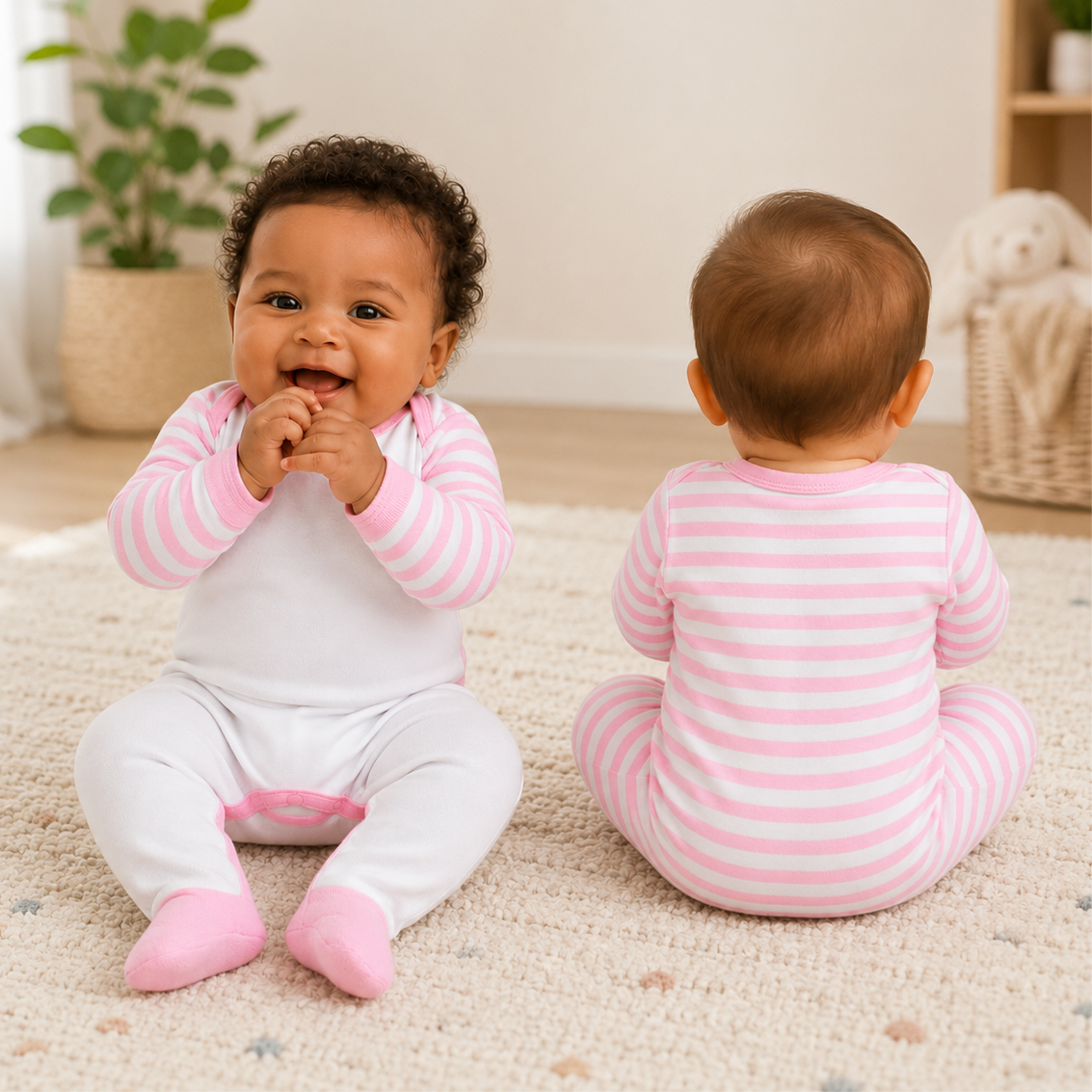 -Sublimation Romper -Pink Stripes