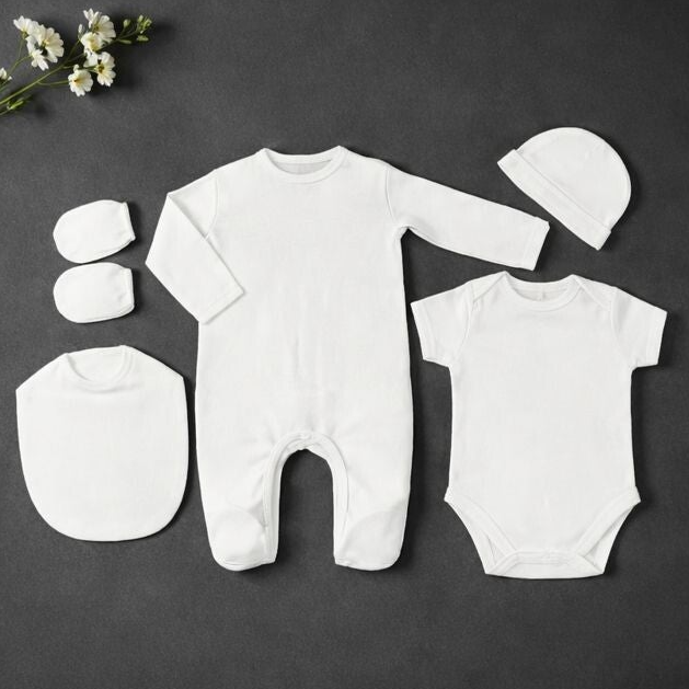 -White 5 Piece Baby Set