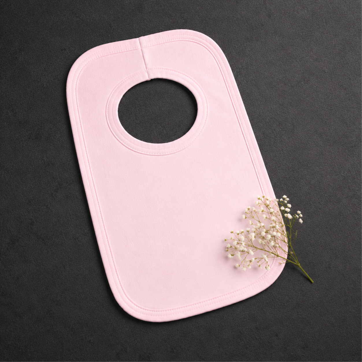 -Baby Pull Over Bib - Baby Pink