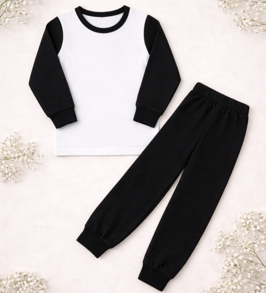 -Kids Black Pyjamas -LONG