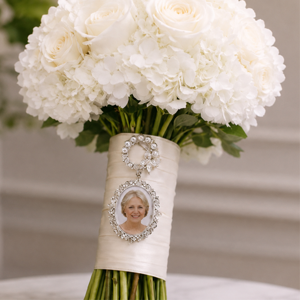 -Pearl & Butterfly Brooch/Bouquet Pin -Silver