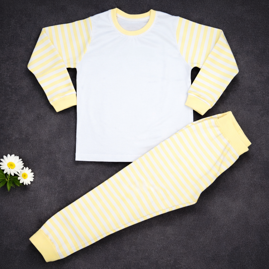 -Kids Yellow Stripes Pyjamas -LONG