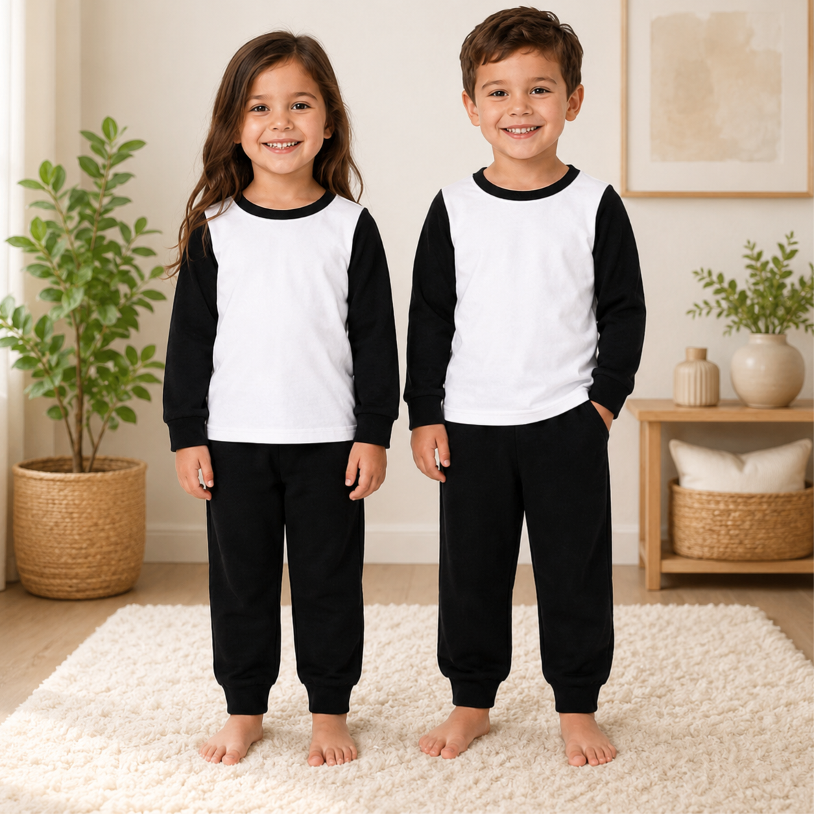 -Kids Black Pyjamas -LONG