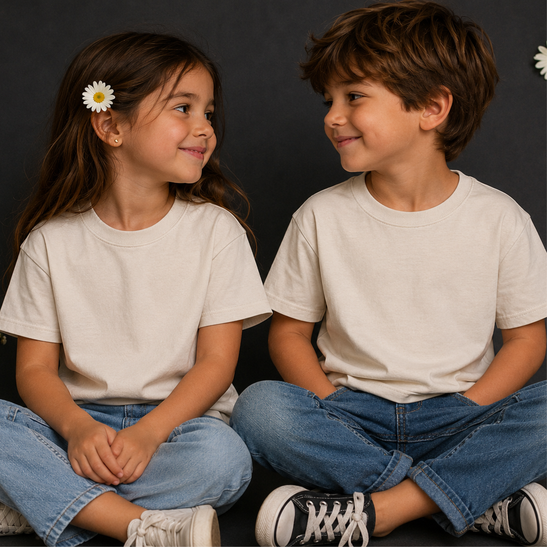 -Kids COTTON Tshirt-Beige